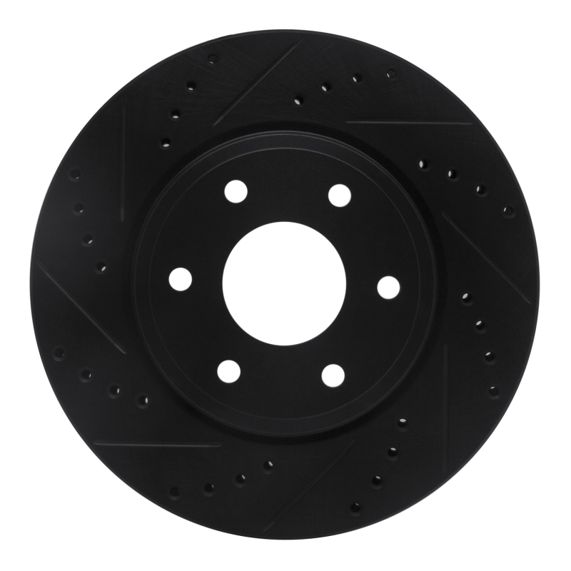 Nissan Frontier Brake Rotor (1) - Front Left - R1 Concepts - Drilled & Slotted - Black - `05-`21 Nissan Frontier Brake Rotor (1) - Front Left - R1 Concepts - Drilled & Slotted - Black - `05-`21